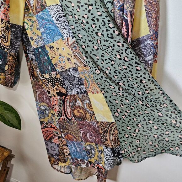 EUC LIKE NEW UMGEE + BOHO PATCH LIKE PRINT LONG/DUSTER KIMONO TOP SIZE 1XL - Picture 9 of 16